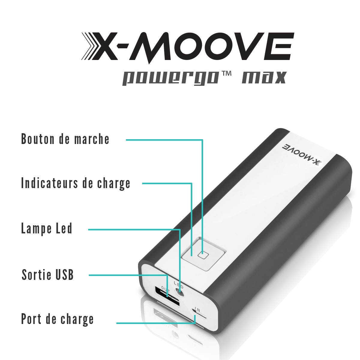 La batterie externe USB X-Moove Powergo pour smartphone